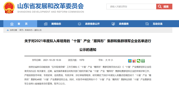 格瑞德集團入選山東省“十強”産業集群領軍企業名單 獲多家媒體報道